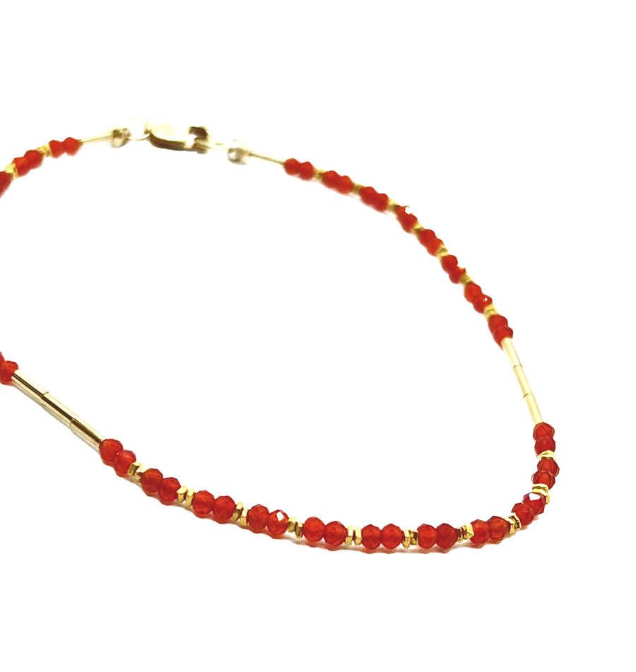 DEBBIE FISHER | Carnelian & Gold Fill Bead Bracelet