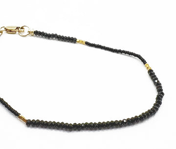 Black Spinel & Gold Beaded Bracelet