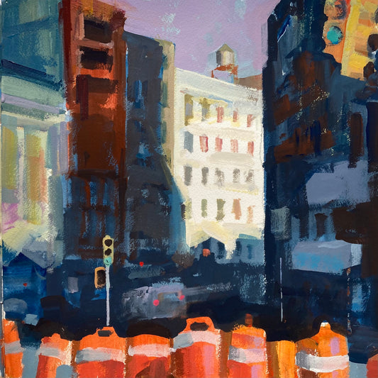 CANAL STREET VIEW NYC, Framed by Janet Pedersen