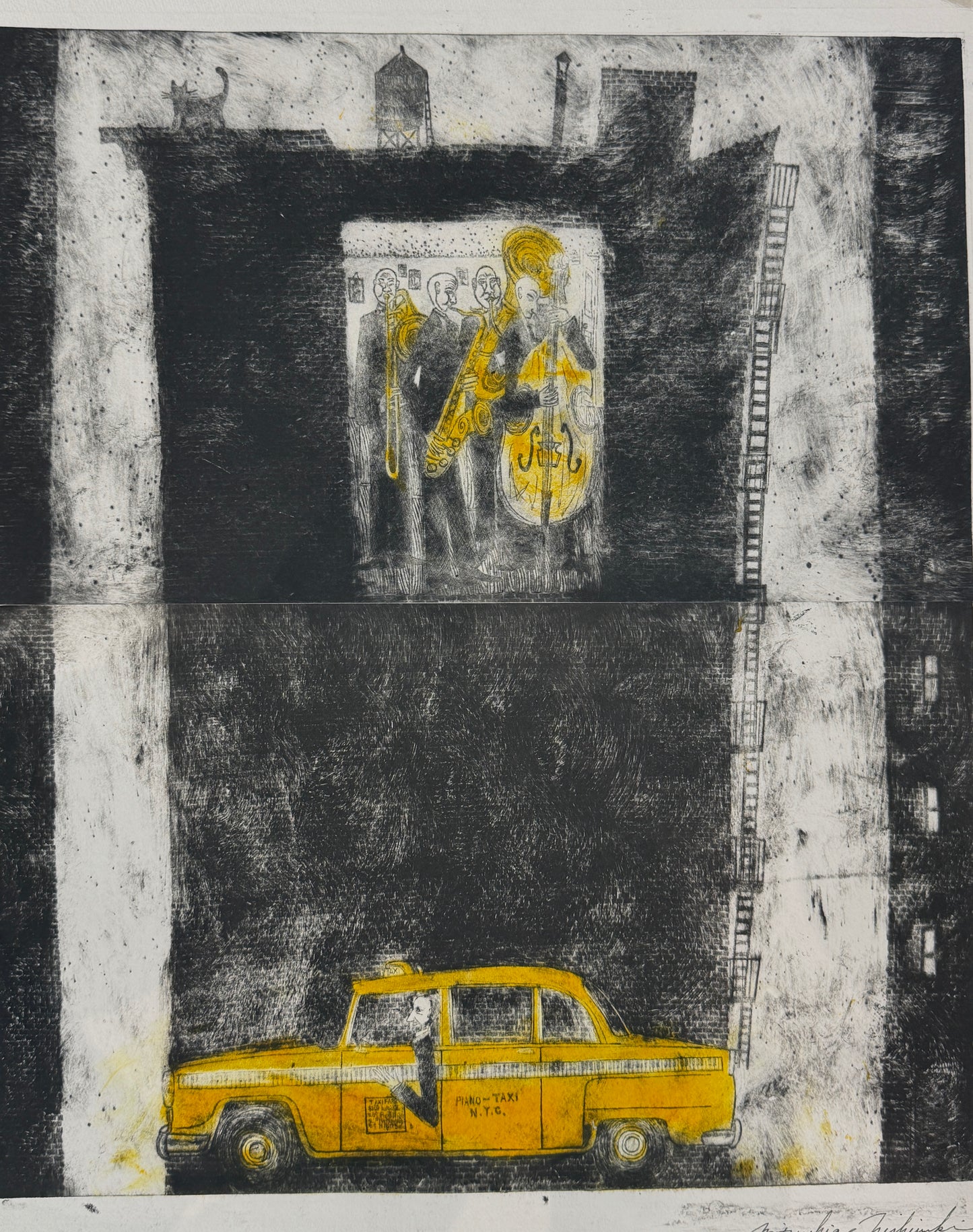 Jazz Taxi NYC by Mitsushige Nishiwaki