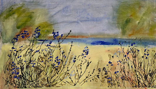 Blue on Yellow by Jean Corby