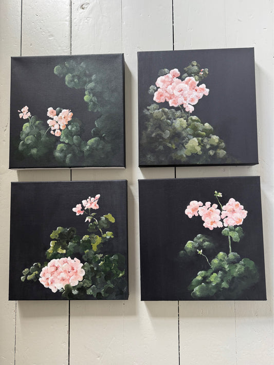 Swedish Geranium Series (as a set of 4) by Elizabeth Armenta