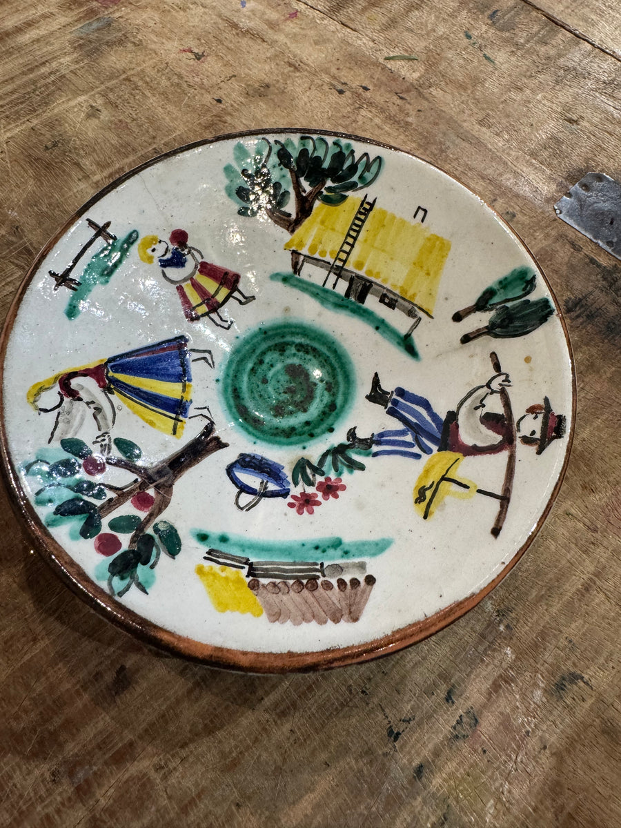 Hand painted farm bowl