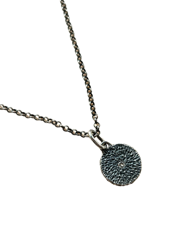 SUNLIT FINE JEWELRY | Oxidized sterling silver Goddess mini pendant necklace