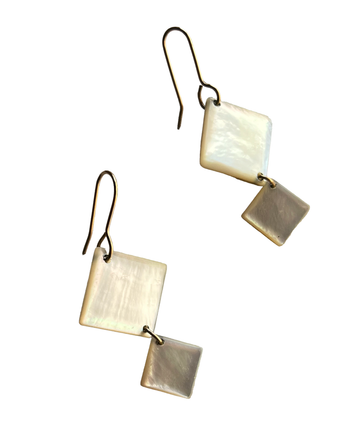 JADEWATER DESIGN | Cubed double square earrings