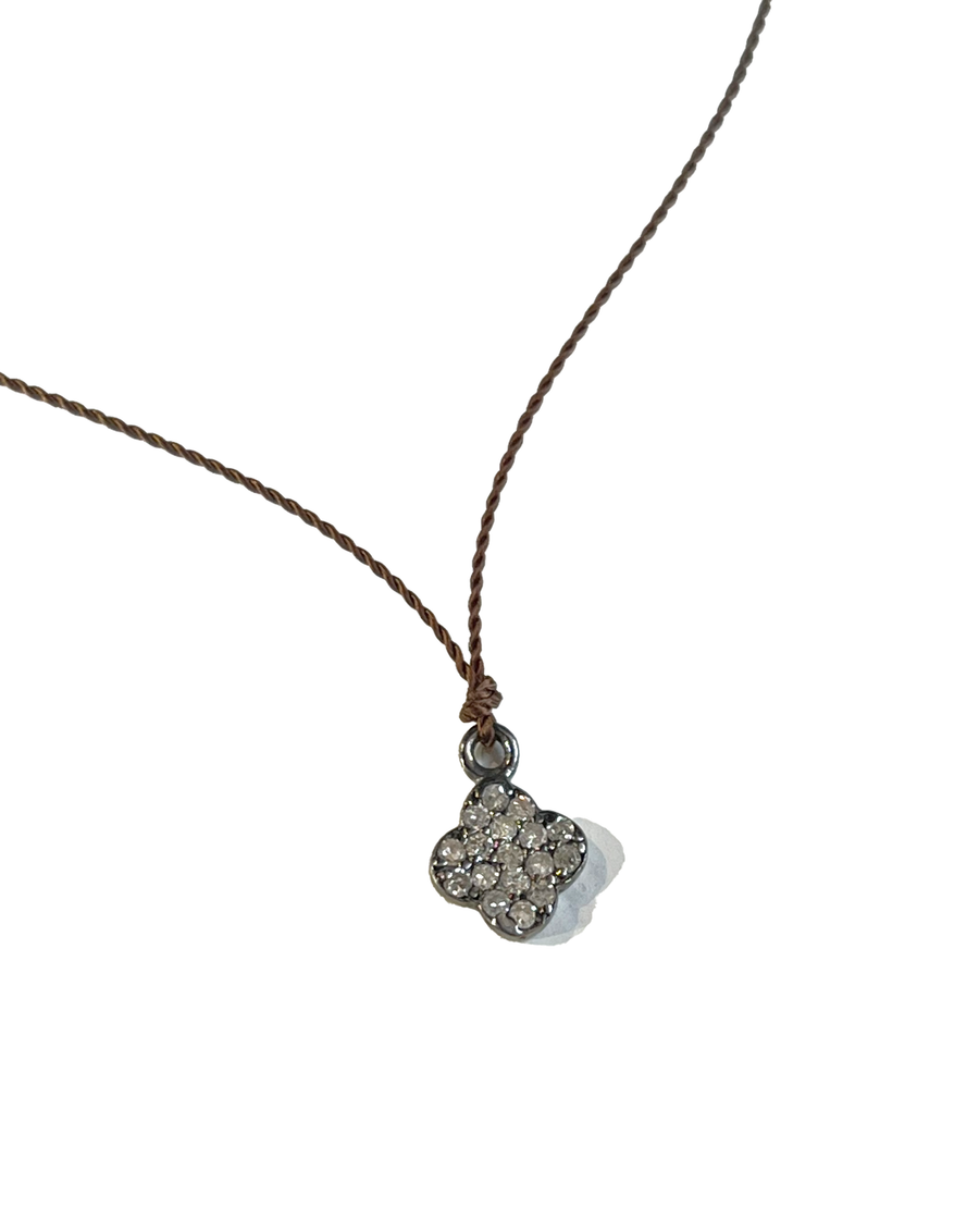 MARGARET SOLOW | CLOVER PAVE DIAMOND NECKLACE