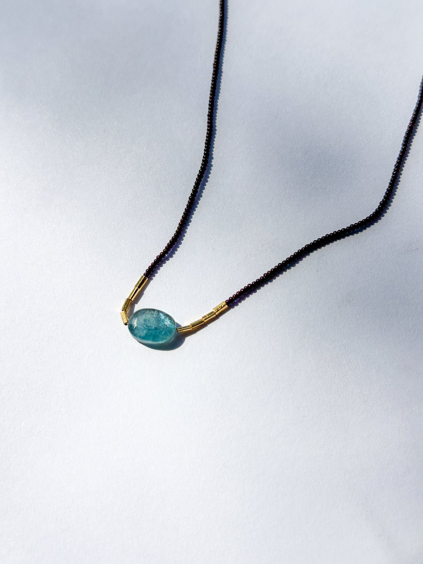 DEBBIE FISHER | Brown Seed, Kyanite & Gold Vermeil Beads Necklace