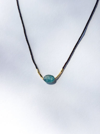 DEBBIE FISHER | Brown Seed, Kyanite & Gold Vermeil Beads Necklace