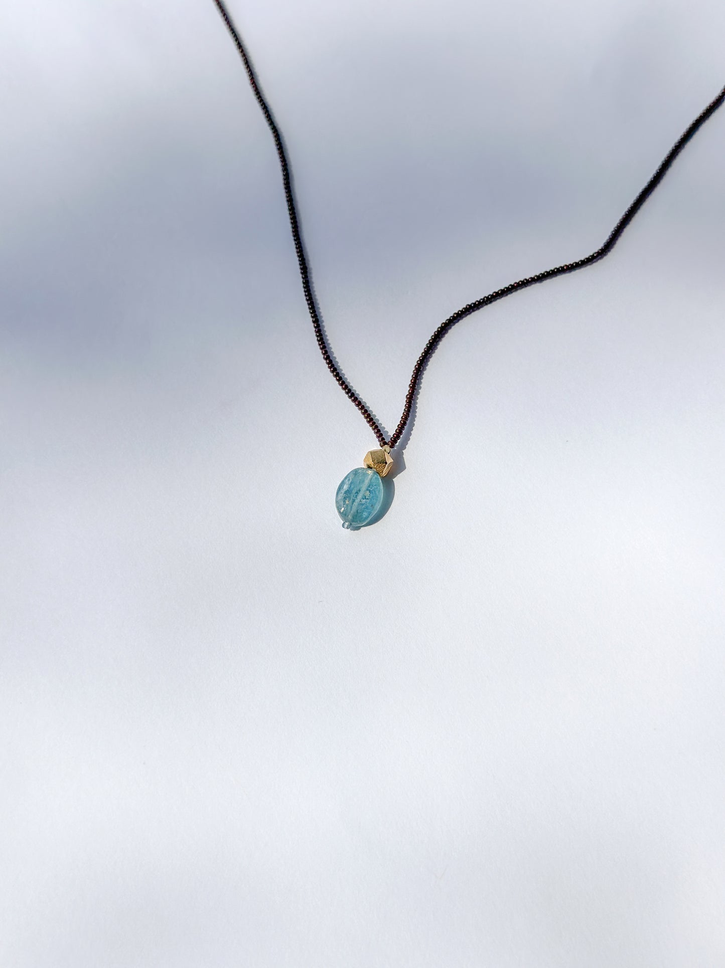 DEBBIE FISHER | Brown Seed, Kyanite & Gold Vermeil Beads Necklace