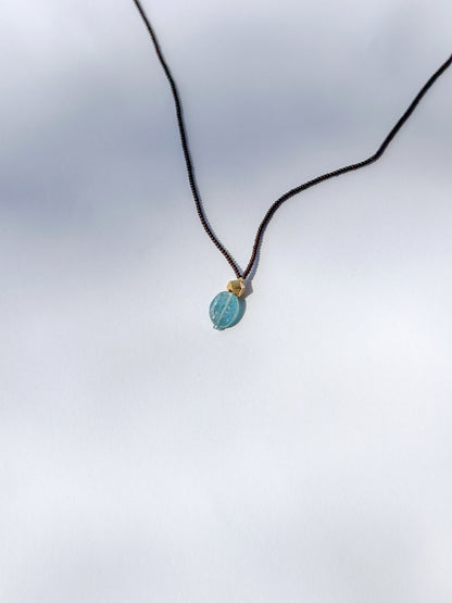 DEBBIE FISHER | Brown Seed, Kyanite & Gold Vermeil Beads Necklace