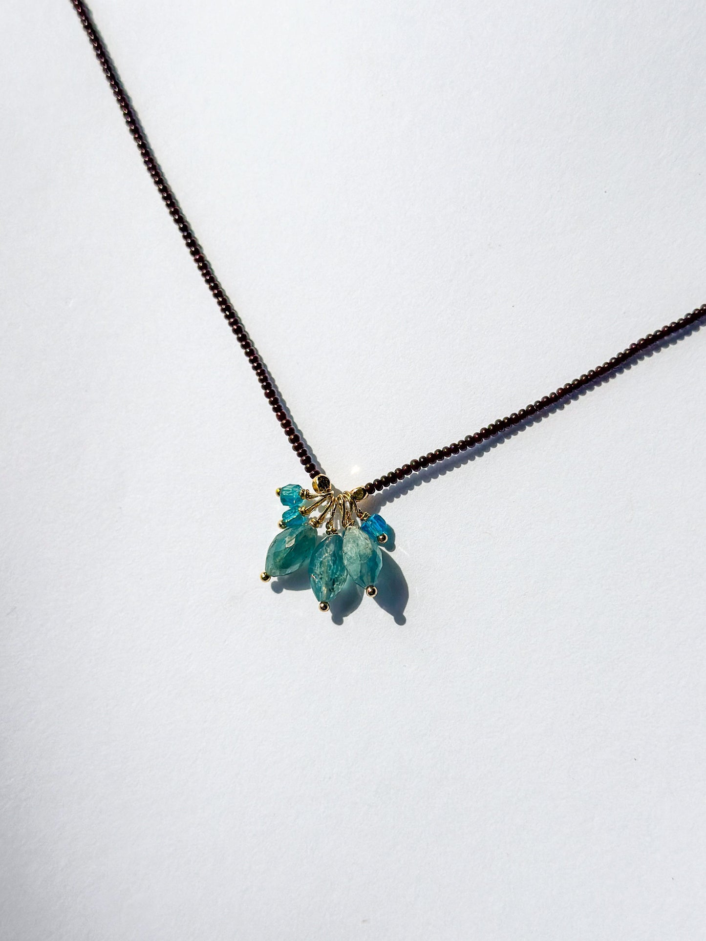 DEBBIE FISHER | Dark Brown Seed, Kyanite & Apatite Necklace