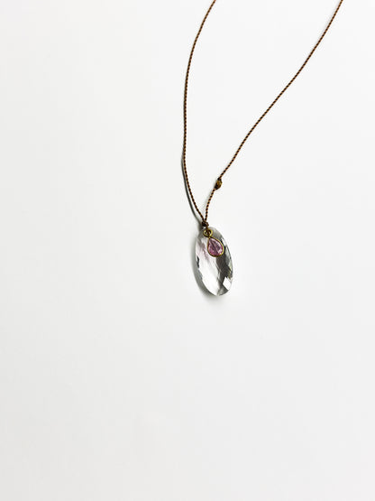 MARGARET SOLOW | Quartz & Sapphire with 18kt Gold Necklace