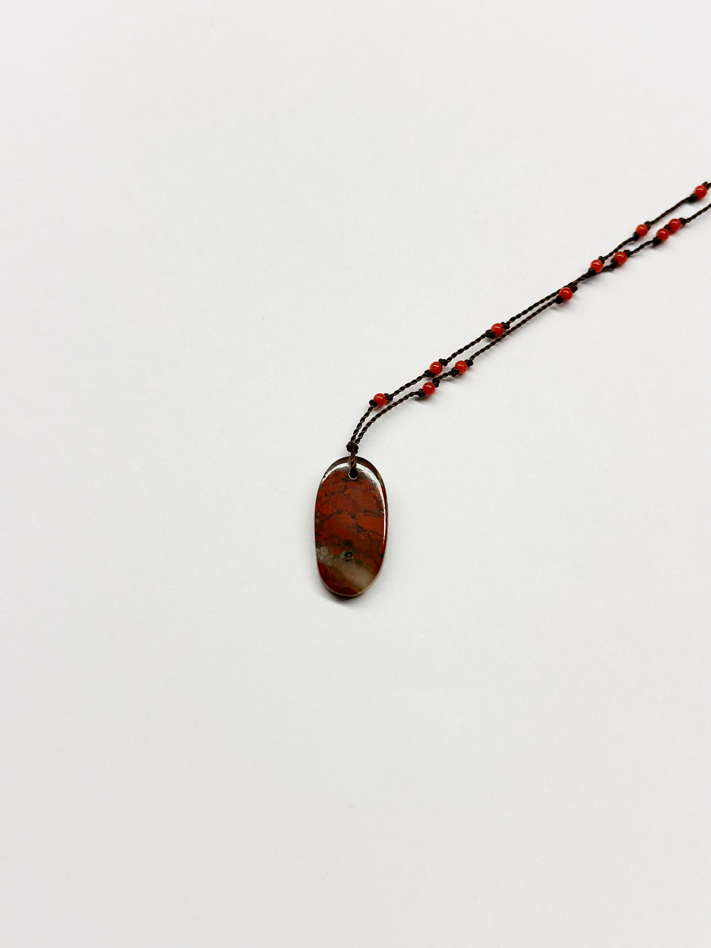 MARGARET SOLOW | Blood Stone & Coral Necklace
