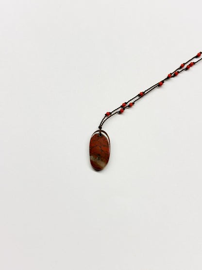 MARGARET SOLOW | Blood Stone & Coral Necklace