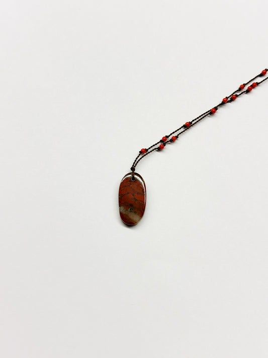 MARGARET SOLOW | Blood Stone & Coral Necklace