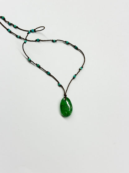 MARGARET SOLOW | Chrome Diopside & Turquoise Necklace
