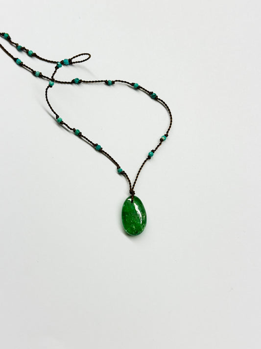 MARGARET SOLOW | Chrome Diopside & Turquoise Necklace