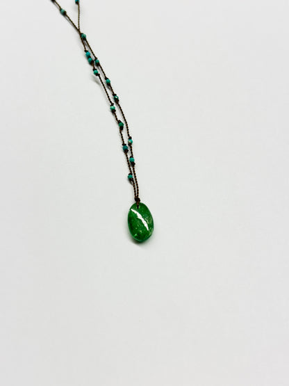 MARGARET SOLOW | Chrome Diopside & Turquoise Necklace