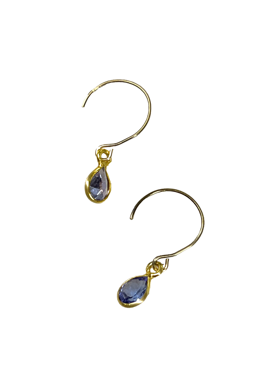 MARGARET SOLOW | 14k Hoop Earrings with 18k Tanzanite