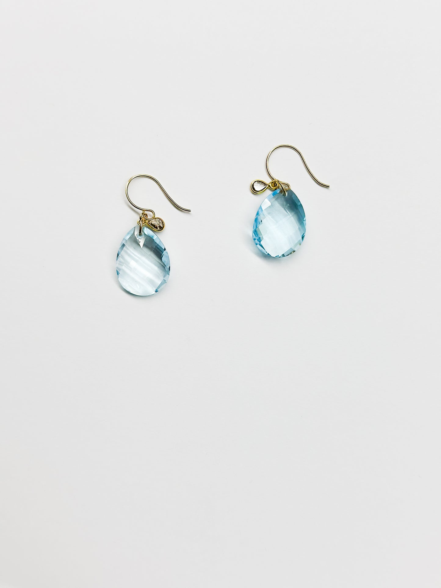 MARGARET SOLOW | Blue Topaz & Diamond with 18kt Gold Earrings