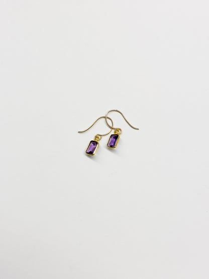 MARGARET SOLOW | Amethyst Baguette & 18kt Gold Earrings