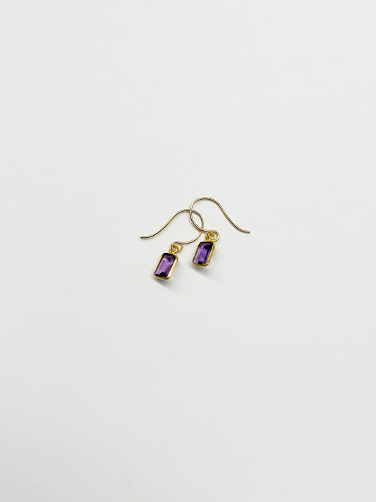 MARGARET SOLOW | Amethyst Baguette & 18kt Gold Earrings