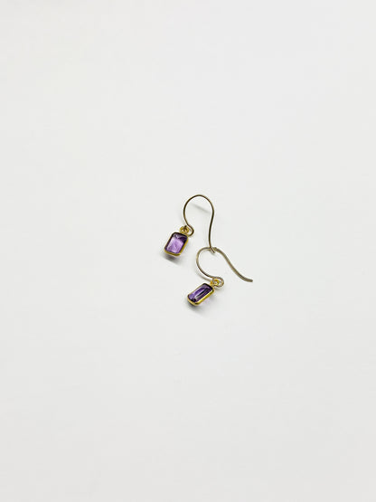 MARGARET SOLOW | Amethyst Baguette & 18kt Gold Earrings