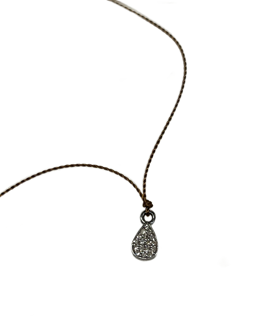 MARGARET SOLOW | Teardrop Pavé Diamond Necklace