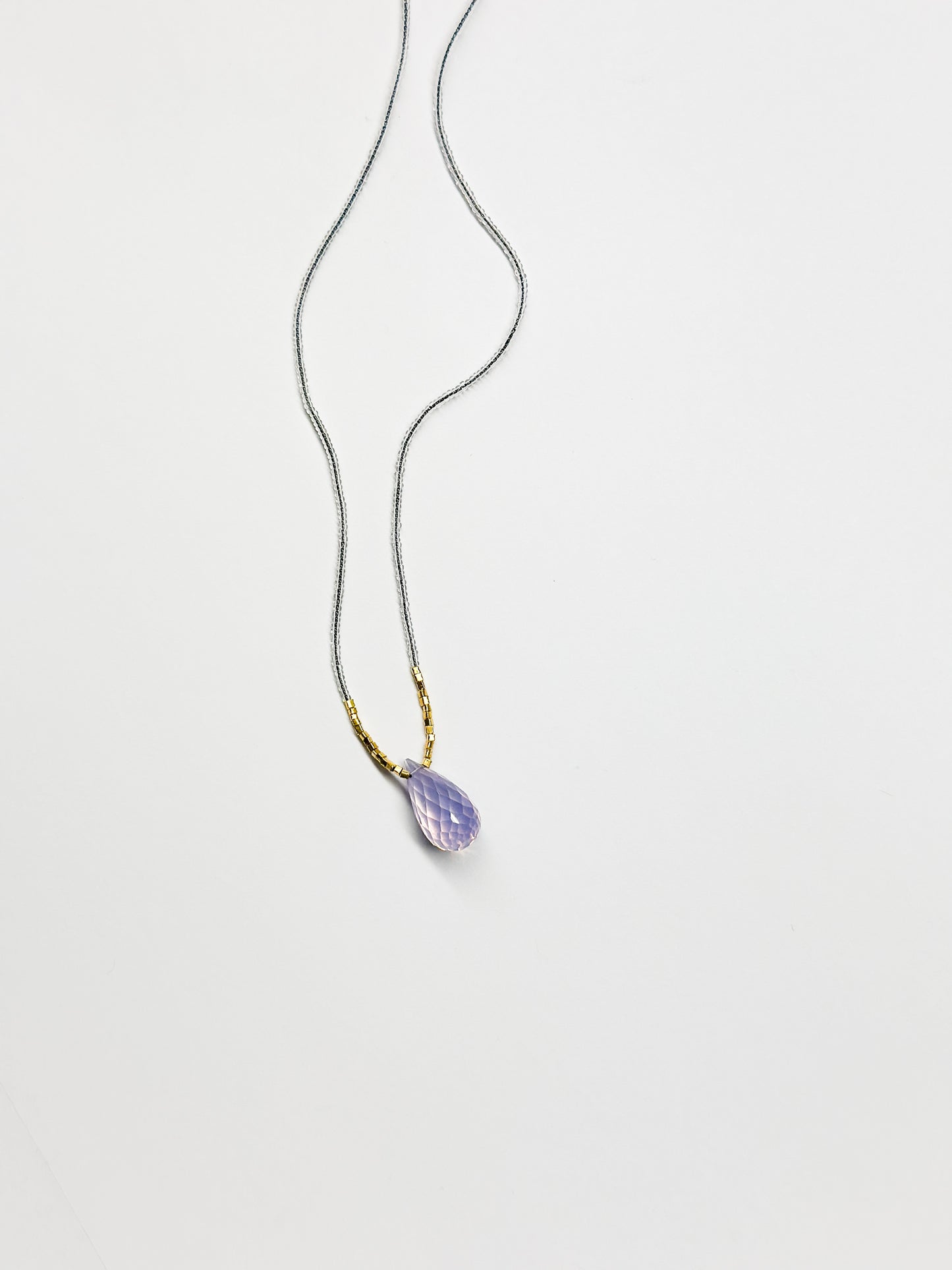 DEBBIE FISHER | Clear Seed, Gold Vermeil and Scoralite Drop Necklace