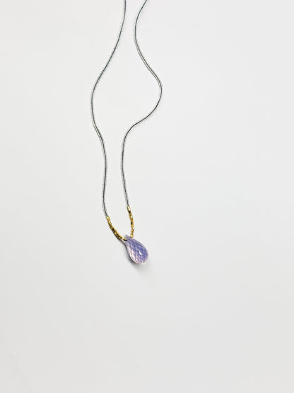 DEBBIE FISHER | Clear Seed, Gold Vermeil and Scoralite Drop Necklace