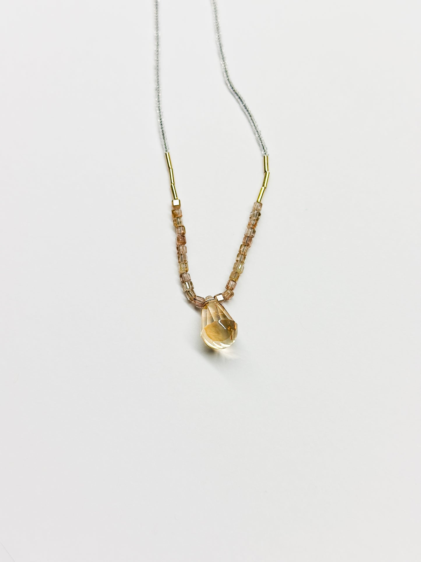 DEBBIE FISHER | Clear Seed, Natural Zircon, Austrian Crystal Drop Necklace