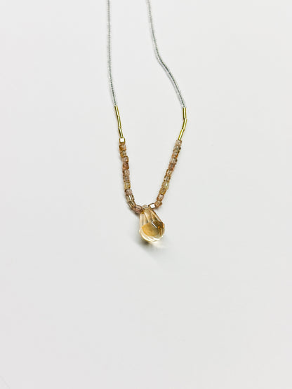 DEBBIE FISHER | Clear Seed, Natural Zircon, Austrian Crystal Drop Necklace