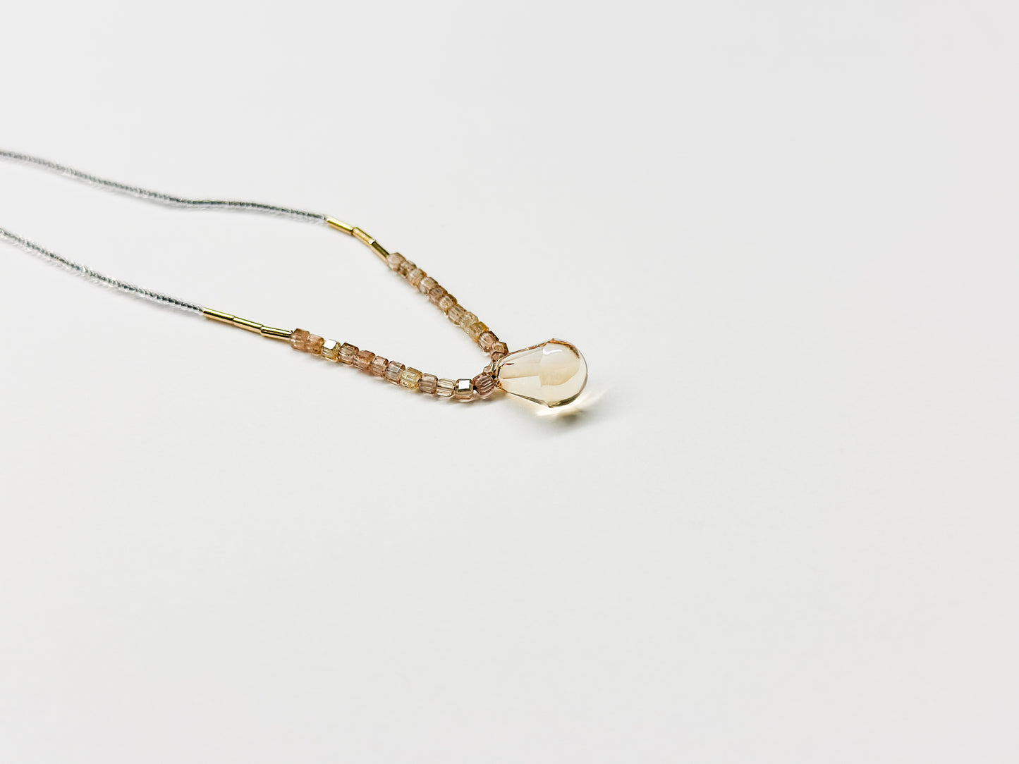 DEBBIE FISHER | Clear Seed, Natural Zircon, Austrian Crystal Drop Necklace