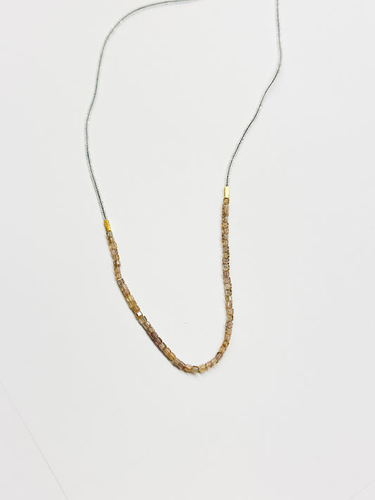 DEBBIE FISHER | Clear Seed, Gold Vermeil & Quartz Necklace