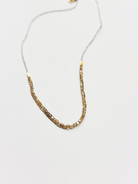 DEBBIE FISHER | Clear Seed, Gold Vermeil & Quartz Necklace