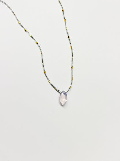 DEBBIE FISHER | Clear Seed, Gold Vermeil and Scoralite Beads Necklace