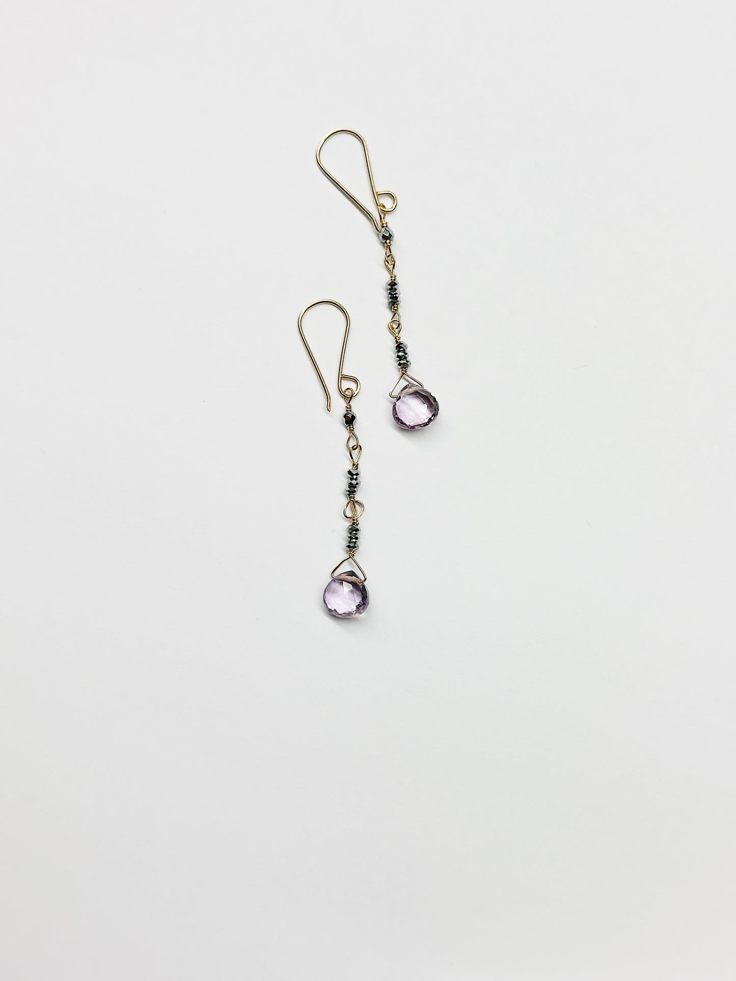 DEBBIE FISHER | Pyrite and Pink Amethyst Bead Earrings