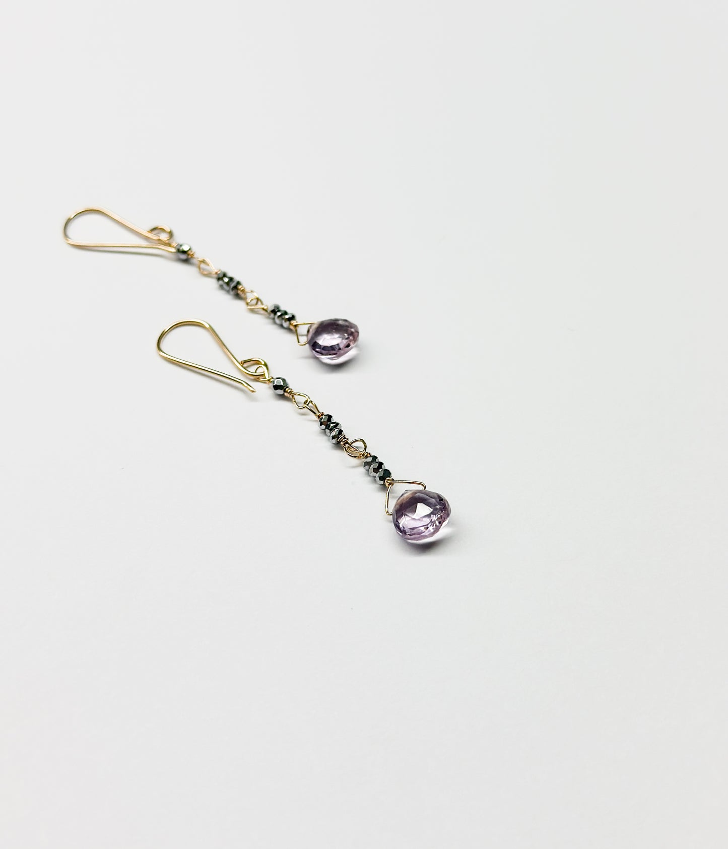 DEBBIE FISHER | Pyrite and Pink Amethyst Bead Earrings