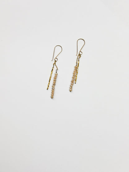 DEBBIE FISHER | Sandy Quartz and Gold Fill Bead Earrings