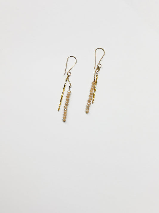 DEBBIE FISHER | Sandy Quartz and Gold Fill Bead Earrings