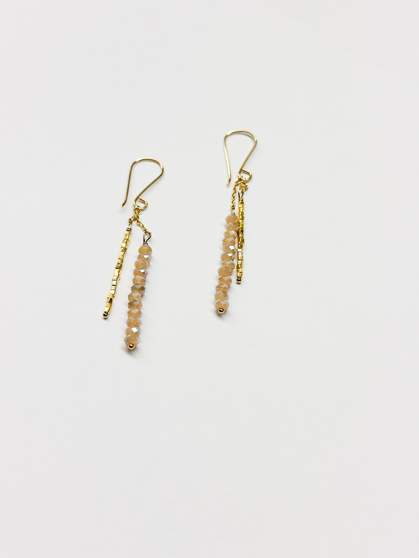 DEBBIE FISHER | Sandy Quartz and Gold Fill Bead Earrings