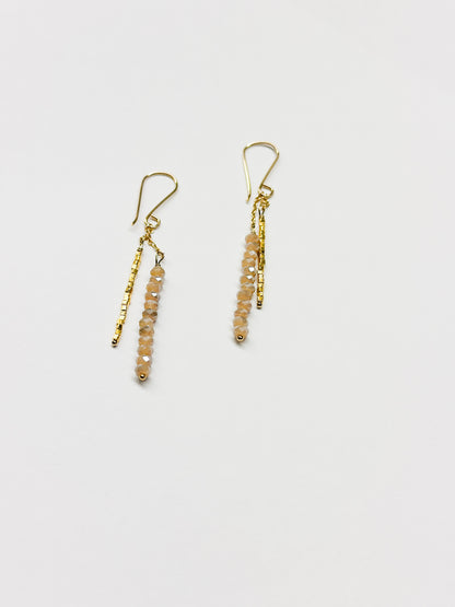 DEBBIE FISHER | Sandy Quartz and Gold Fill Bead Earrings