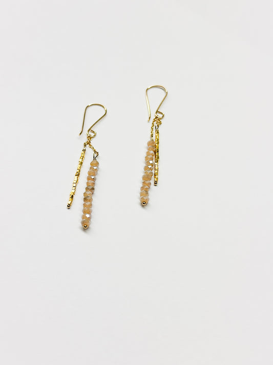 DEBBIE FISHER | Sandy Quartz and Gold Fill Bead Earrings