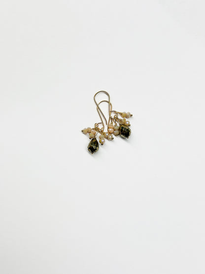 DEBBIE FISHER | Sandy Quartz with Pyrite Drop Earrings