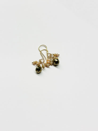 DEBBIE FISHER | Sandy Quartz with Pyrite Drop Earrings