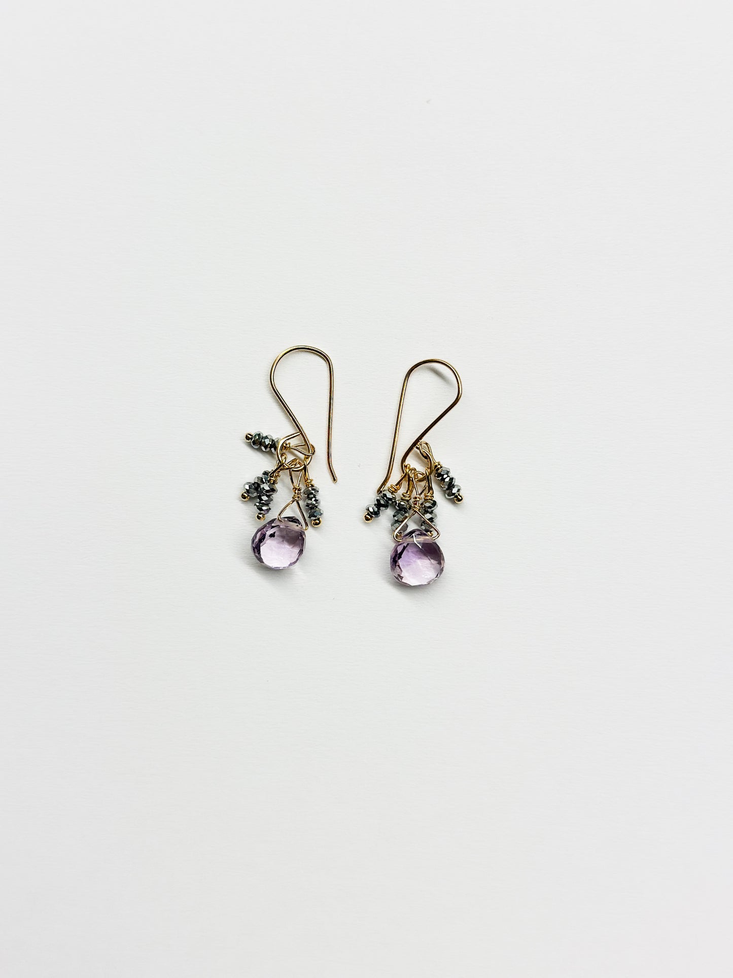 DEBBIE FISHER | Pyrite and Pink Amethyst Bead Earring