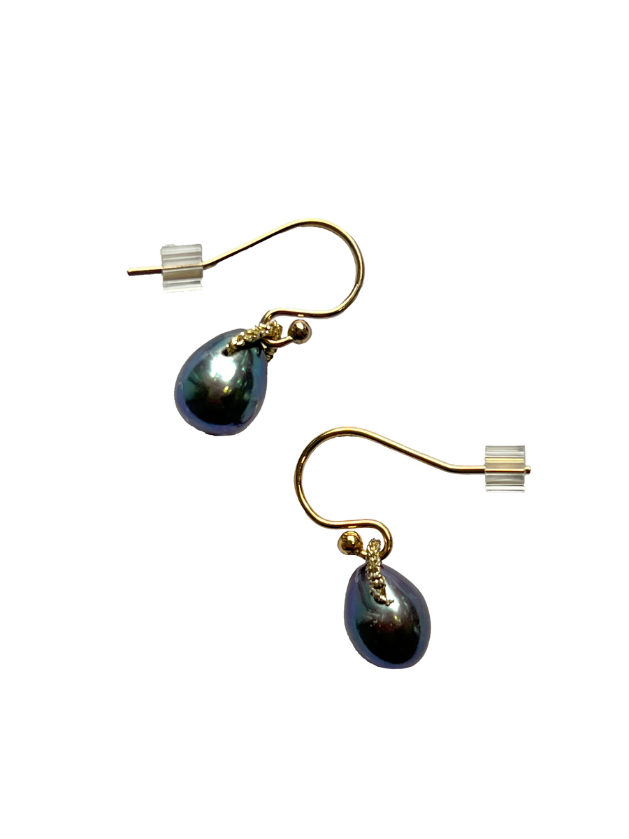 DANIELLE WELMOND | Woven Gold Cord Bale with Pearl Drop Earrings