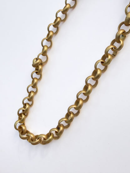 ROBIN HALEY | 14KY plated Matte Gold Plated Chunky Beautiful Rolo Chain Necklace