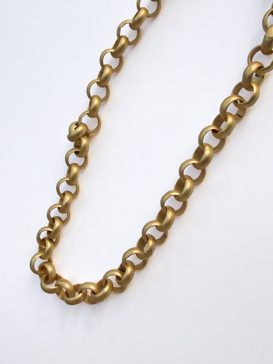 ROBIN HALEY | 14KY plated Matte Gold Plated Chunky Beautiful Rolo Chain Necklace