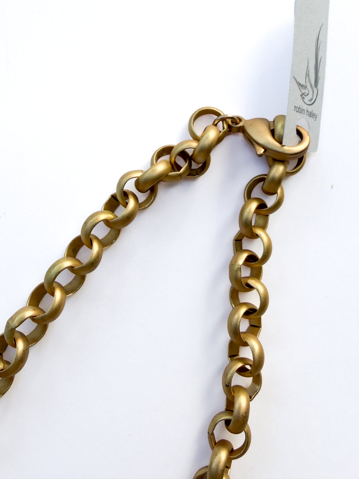 ROBIN HALEY | 14KY plated Matte Gold Plated Chunky Beautiful Rolo Chain Necklace